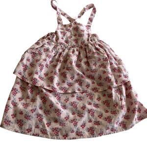 Piupiuchick Girls Pink Floral Tencel Sleeveless Summer Sundress Size 4